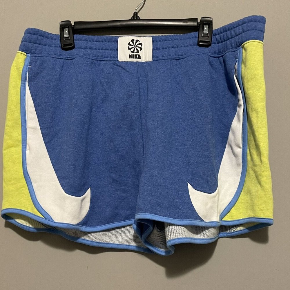 Nike Shorts Women's XL Multicolor High Waist Knit Drawstring Colorblock